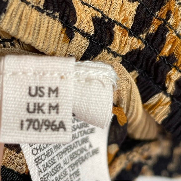 Free People Leo combo leopard print long sleeve sheer blouse size M NWOT - Picture 12 of 15